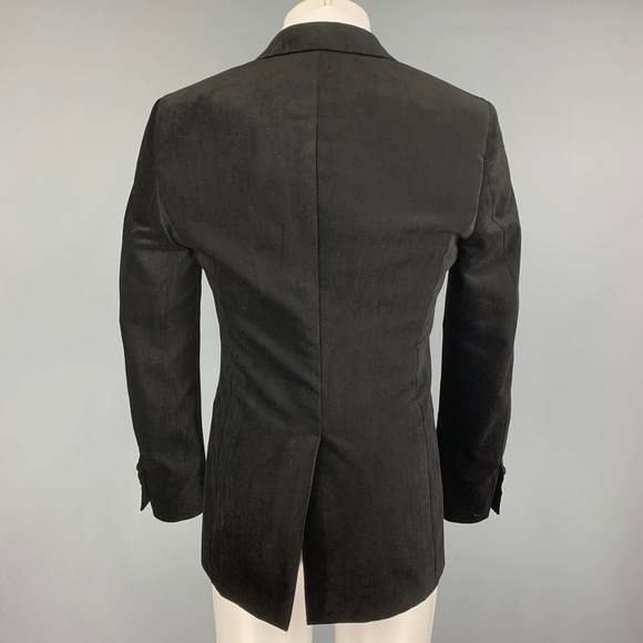 ALEXANDER MCQUEEN Black Velvet Cotton Blend Sport Coat - Picture 3 of 9